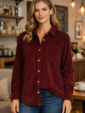 Jack's Girlfriend Brushed Corduroy Burgundy Shirt SZ XXL NEW